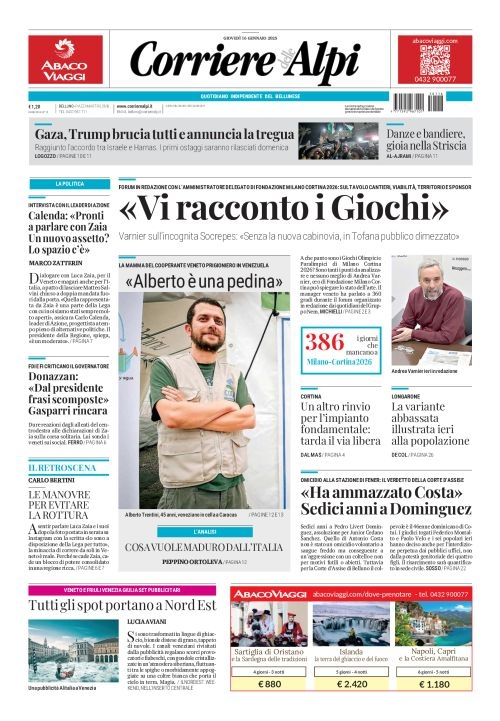 Prima-pagina-corriere_delle_alpi-edizione-di-oggi-16-01-2025