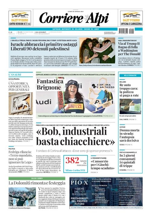 Prima-pagina-corriere_delle_alpi-edizione-di-oggi-20-01-2025