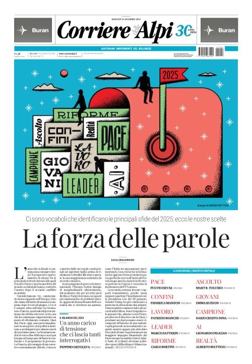 Prima-pagina-corriere_delle_alpi-edizione-di-oggi-24-12-2024