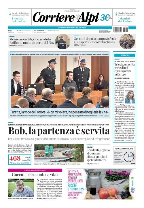 Prima-pagina-corriere_delle_alpi-edizione-di-oggi-26-10-2024