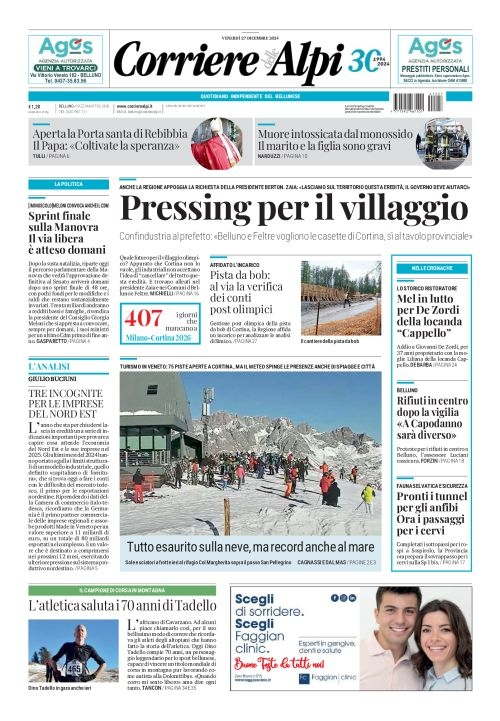 Prima-pagina-corriere_delle_alpi-edizione-di-oggi-27-12-2024