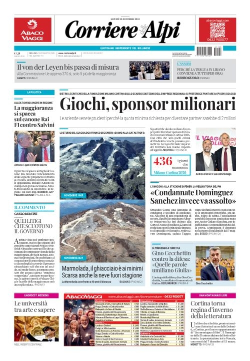 Prima-pagina-corriere_delle_alpi-edizione-di-oggi-28-11-2024