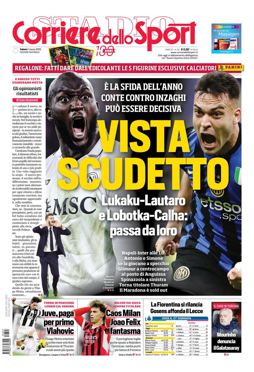 Prima-pagina-corriere-dello-sport-edizione-di-oggi-01-03-2025