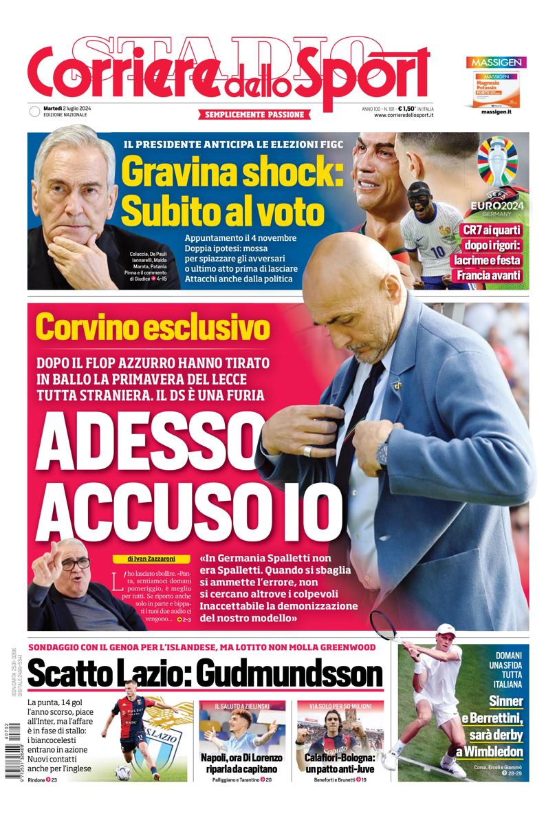 Prima-pagina-corriere-dello-sport-edizione-di-oggi-02-07-2024