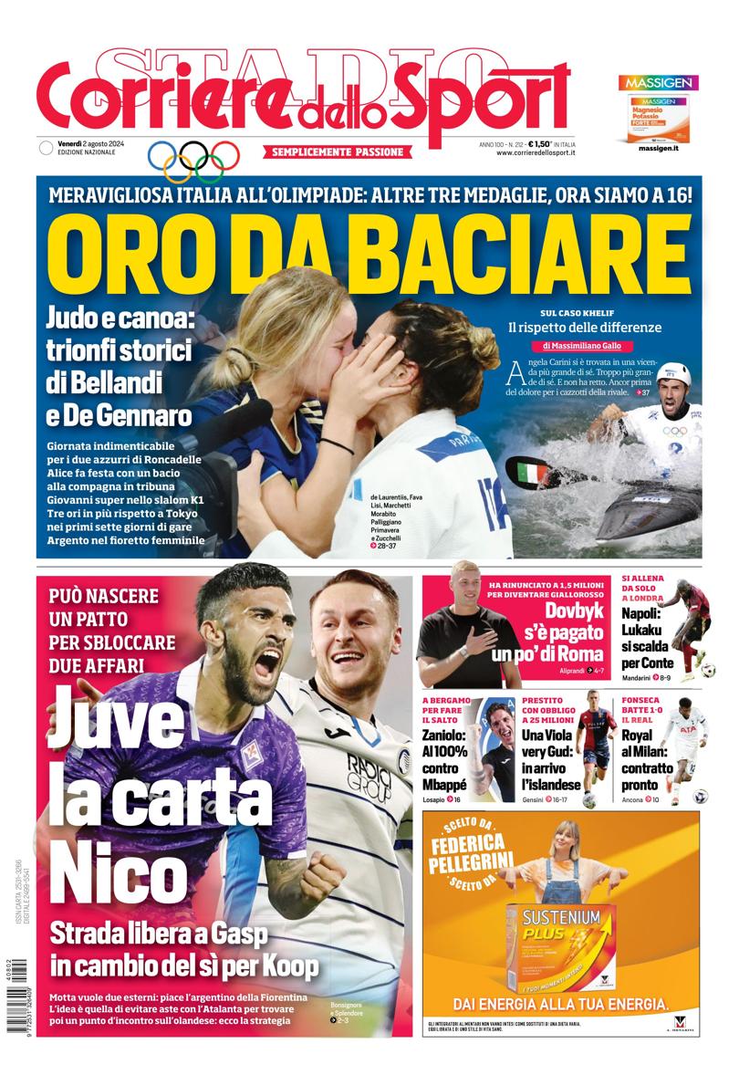 Prima-pagina-corriere-dello-sport-edizione-di-oggi-02-08-2024