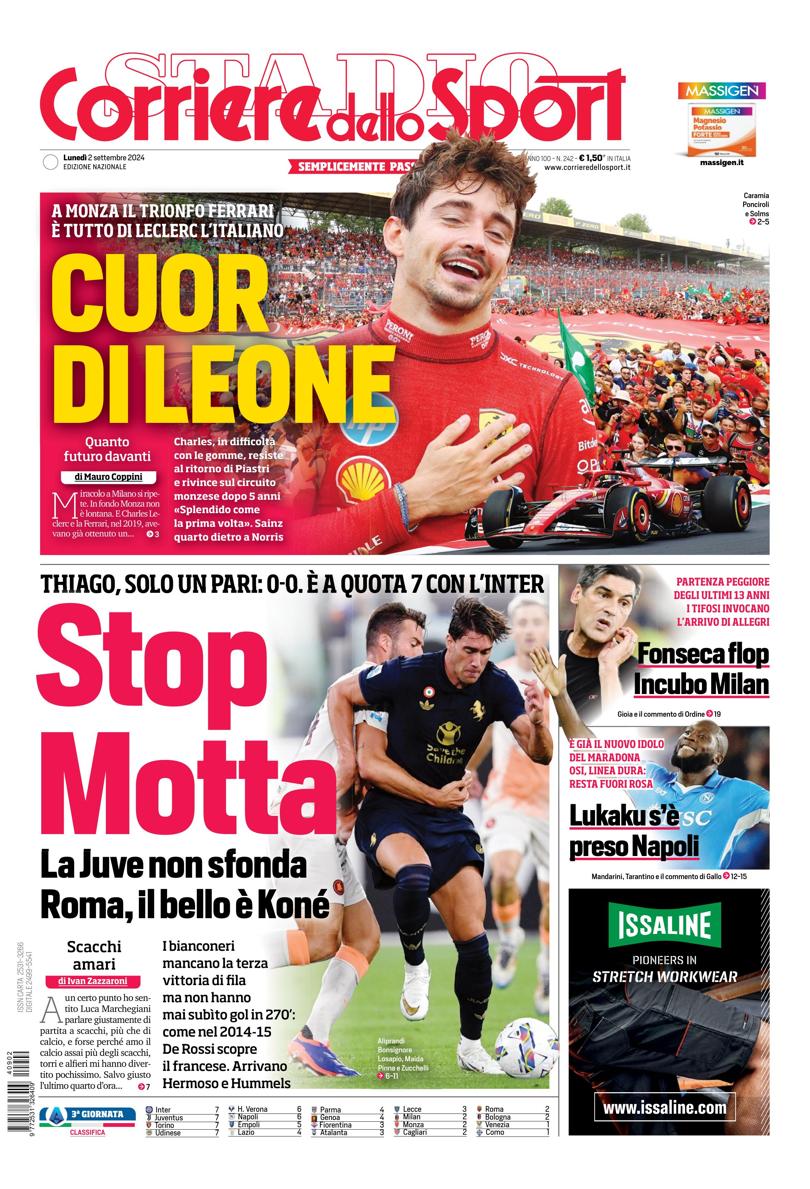 Prima-pagina-corriere-dello-sport-edizione-di-oggi-02-09-2024