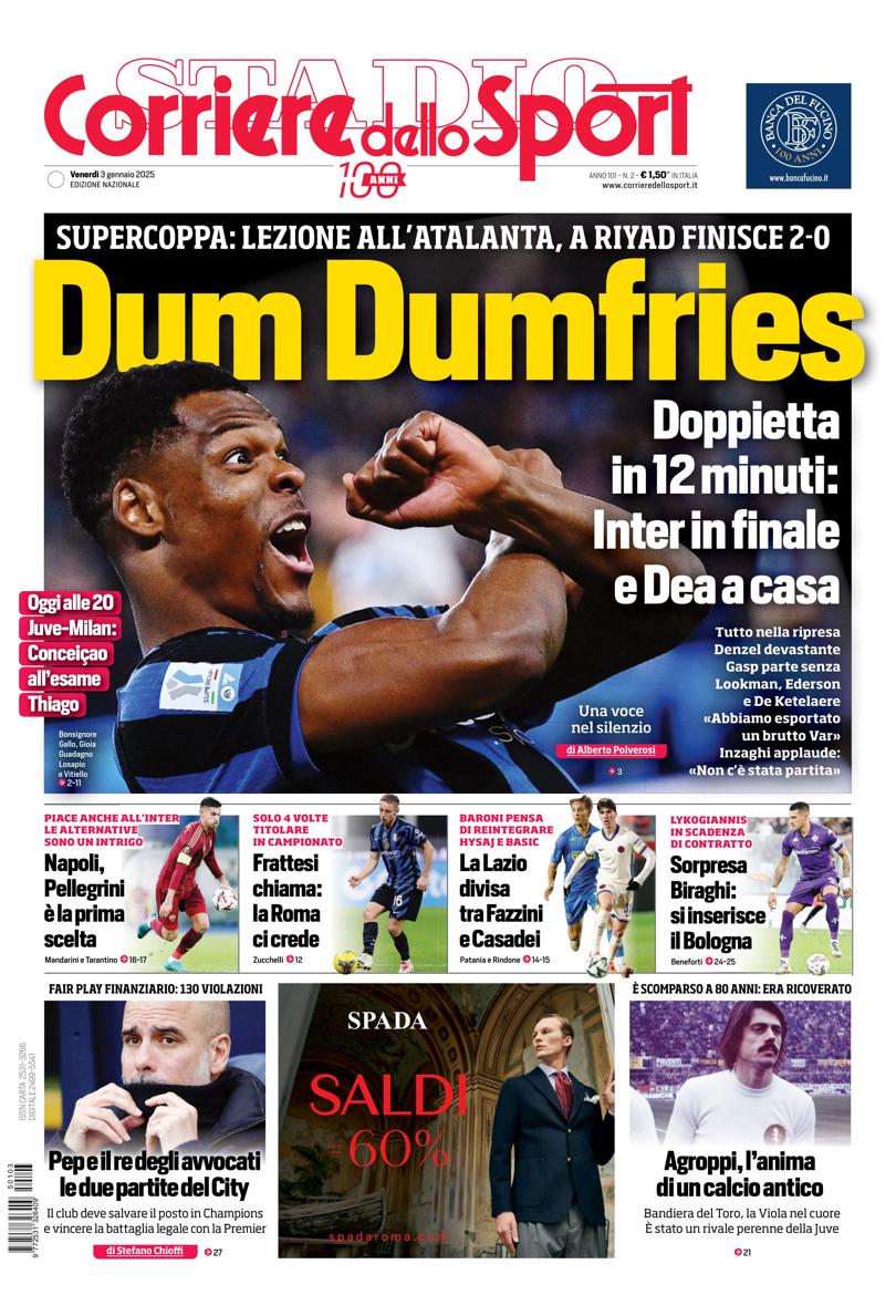 Prima-pagina-corriere-dello-sport-edizione-di-oggi-03-01-2025