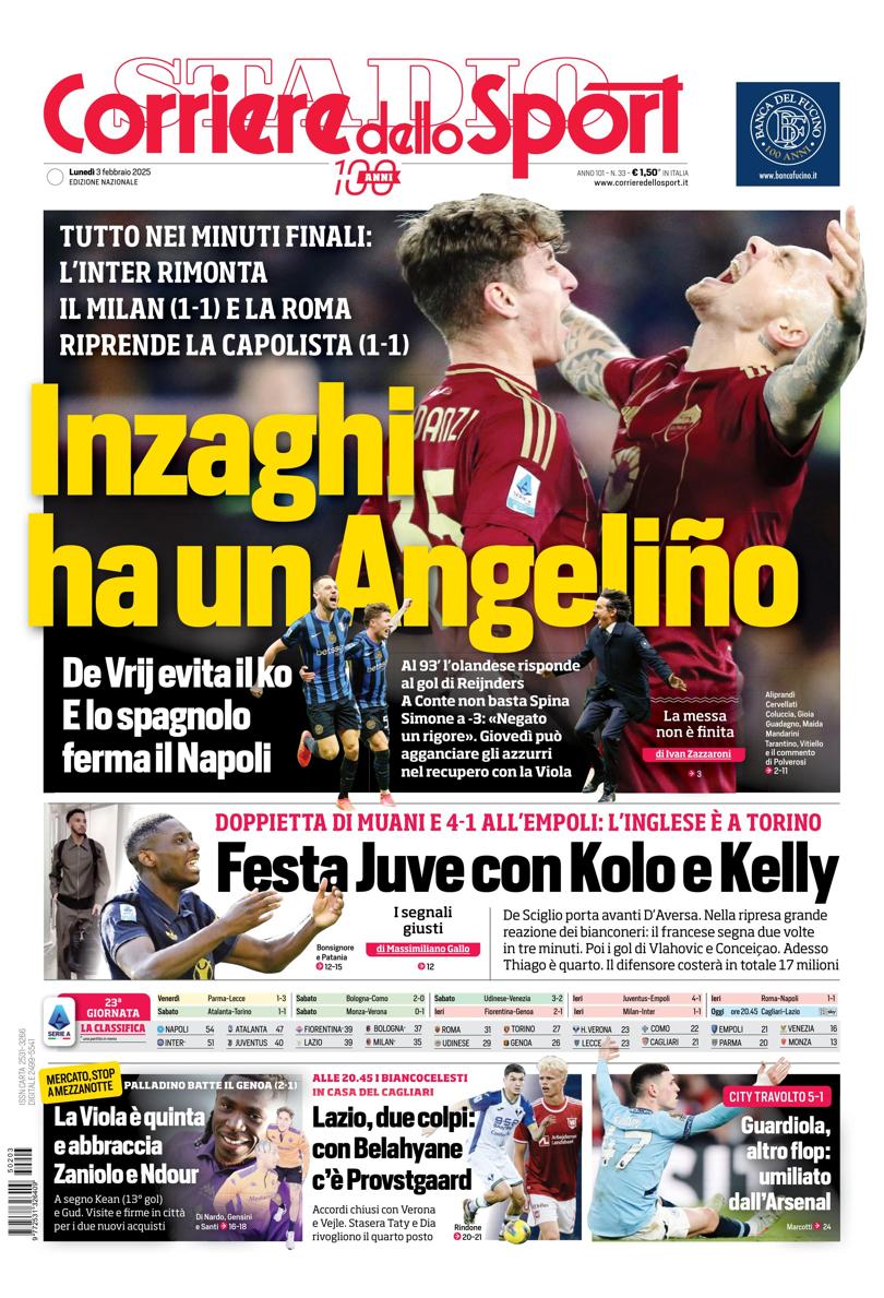 Prima-pagina-corriere-dello-sport-edizione-di-oggi-03-02-2025