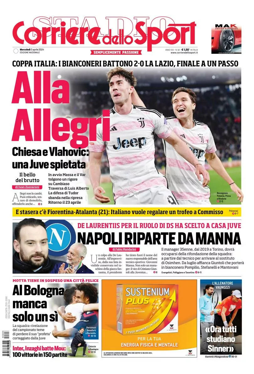 Prima-pagina-corriere-dello-sport-edizione-di-oggi-03-04-2024