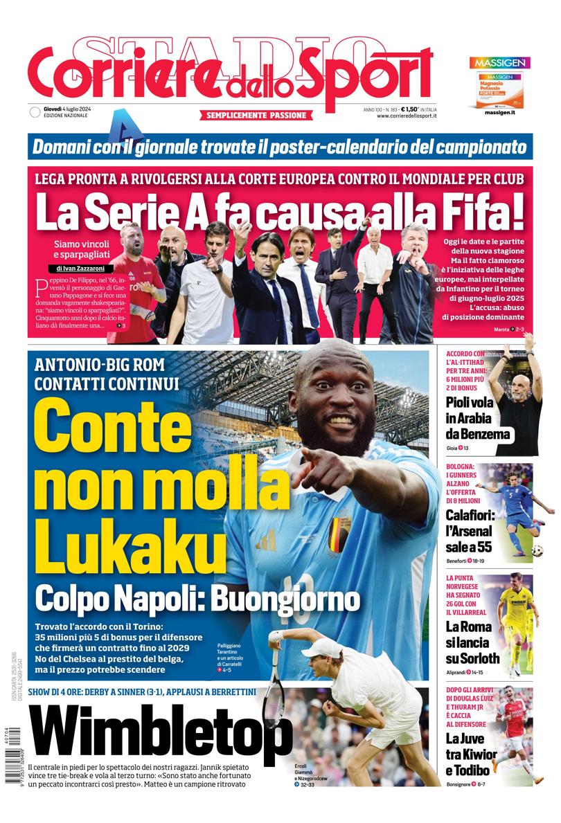 Prima-pagina-corriere-dello-sport-edizione-di-oggi-04-07-2024