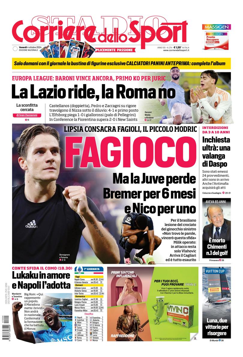 Prima-pagina-corriere-dello-sport-edizione-di-oggi-04-10-2024