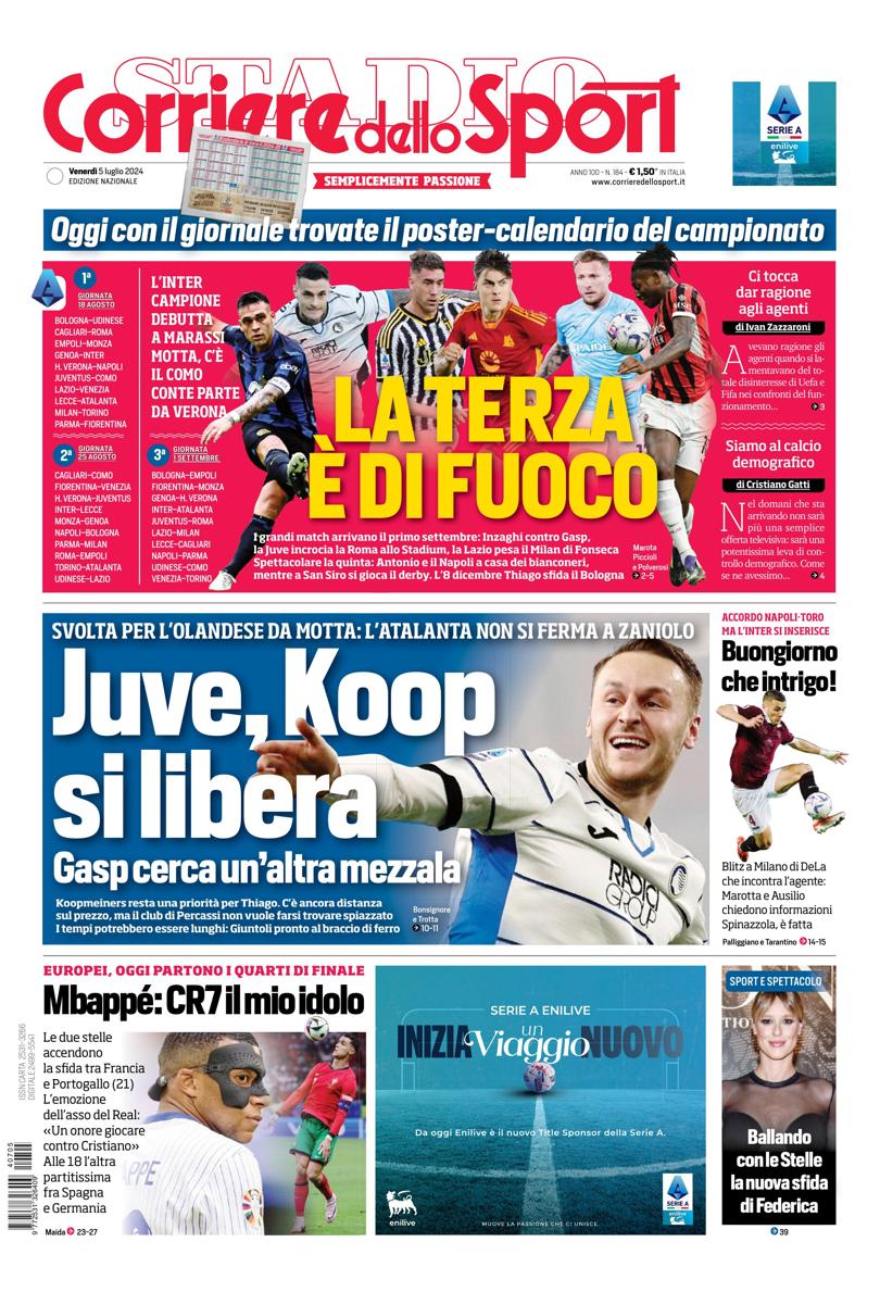 Prima-pagina-corriere-dello-sport-edizione-di-oggi-05-07-2024