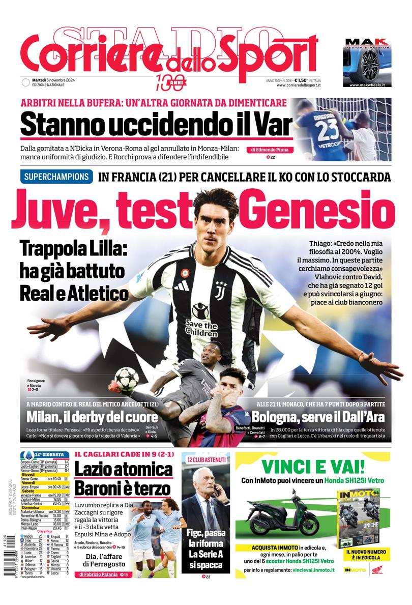 Prima-pagina-corriere-dello-sport-edizione-di-oggi-05-11-2024