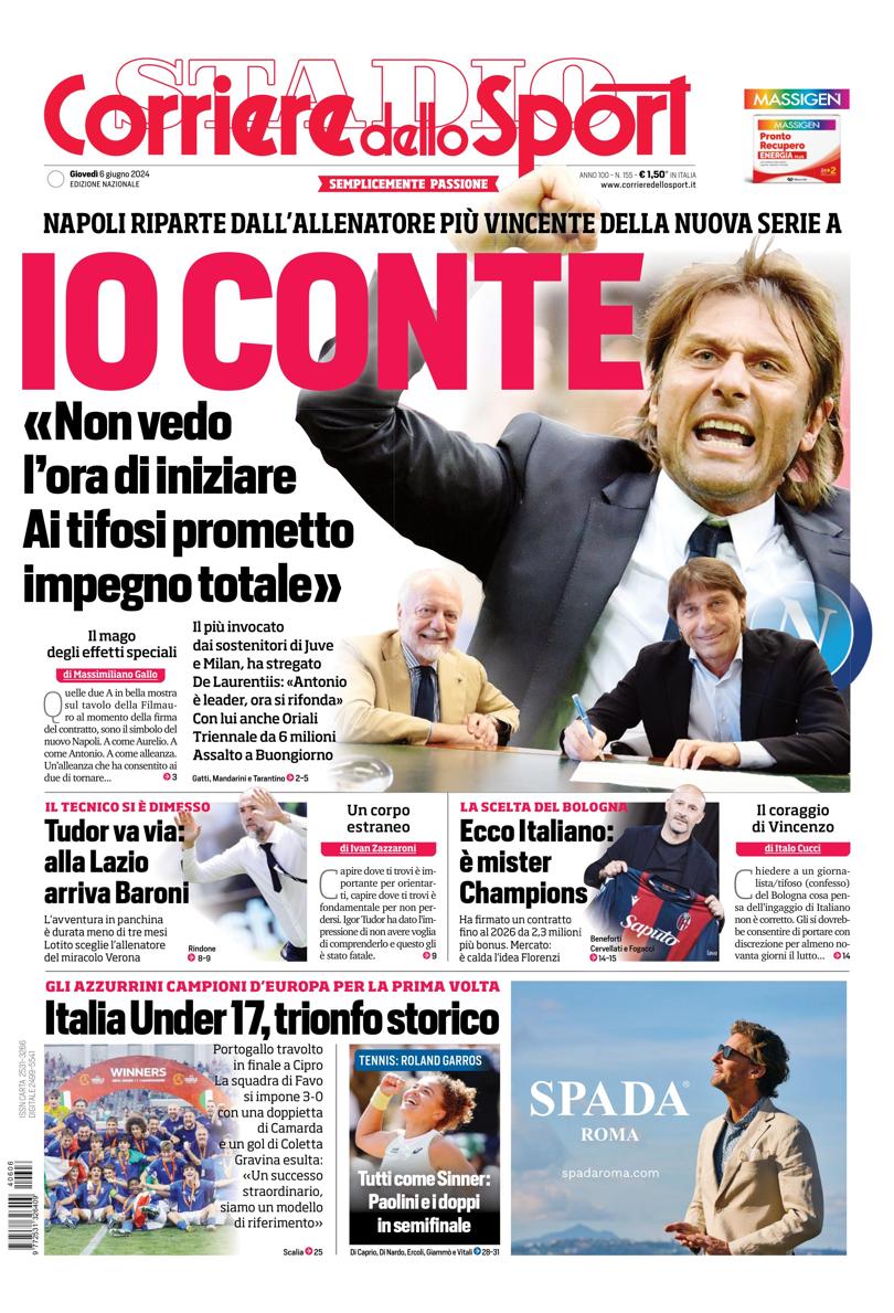 Prima-pagina-corriere-dello-sport-edizione-di-oggi-06-06-2024