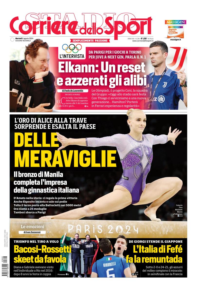 Prima-pagina-corriere-dello-sport-edizione-di-oggi-06-08-2024