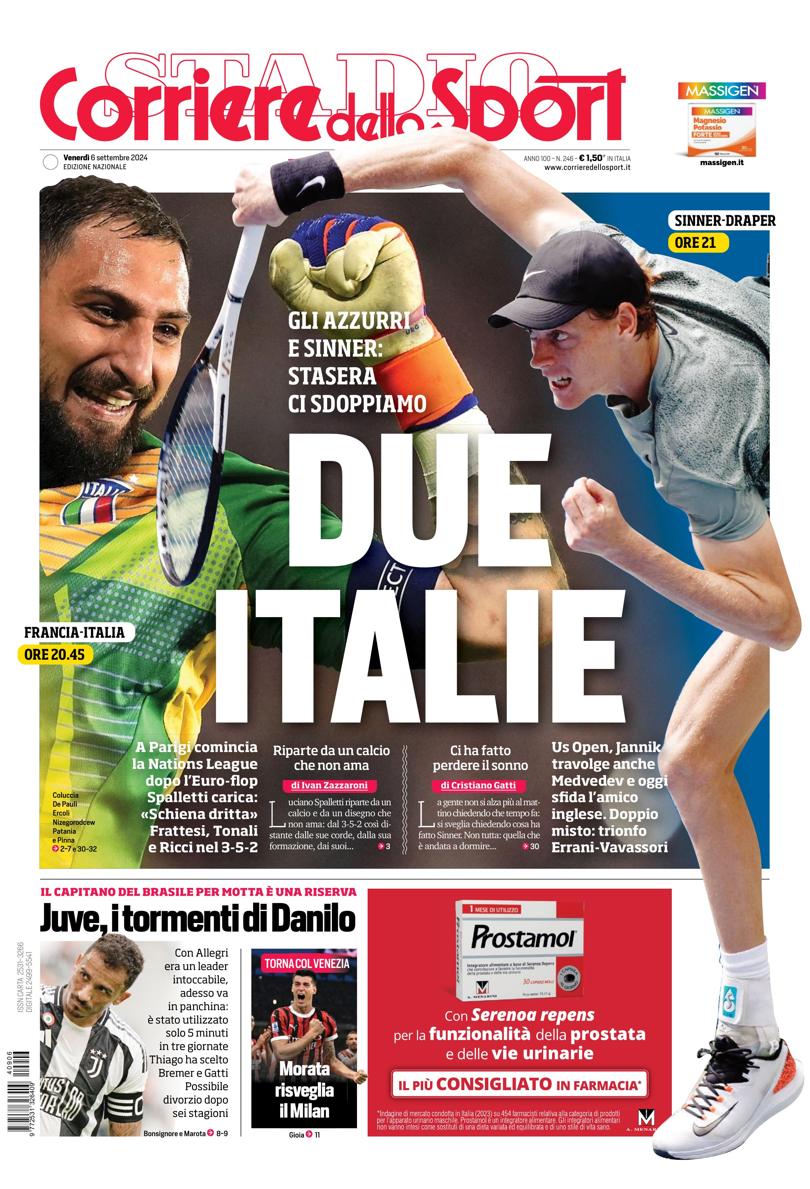 Prima-pagina-corriere-dello-sport-edizione-di-oggi-06-09-2024