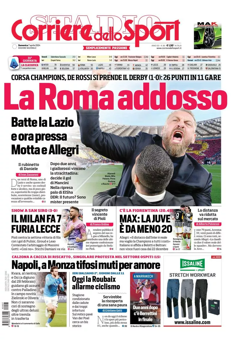 Prima-pagina-corriere-dello-sport-edizione-di-oggi-07-04-2024