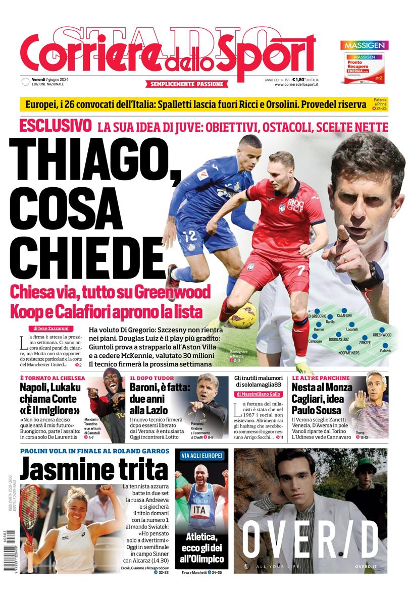 Prima-pagina-corriere-dello-sport-edizione-di-oggi-07-06-2024