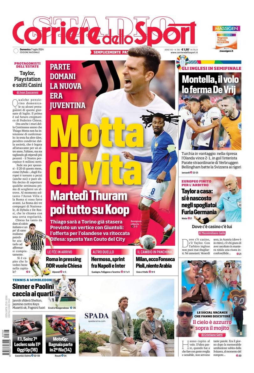 Prima-pagina-corriere-dello-sport-edizione-di-oggi-07-07-2024