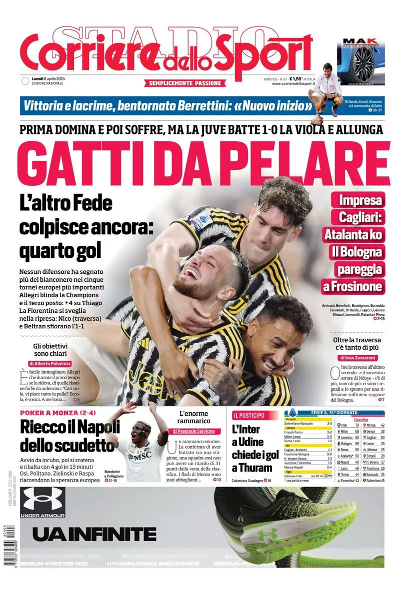 Prima-pagina-corriere-dello-sport-edizione-di-oggi-08-04-2024