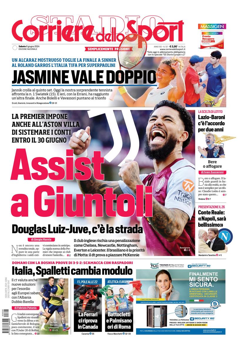 Prima-pagina-corriere-dello-sport-edizione-di-oggi-08-06-2024