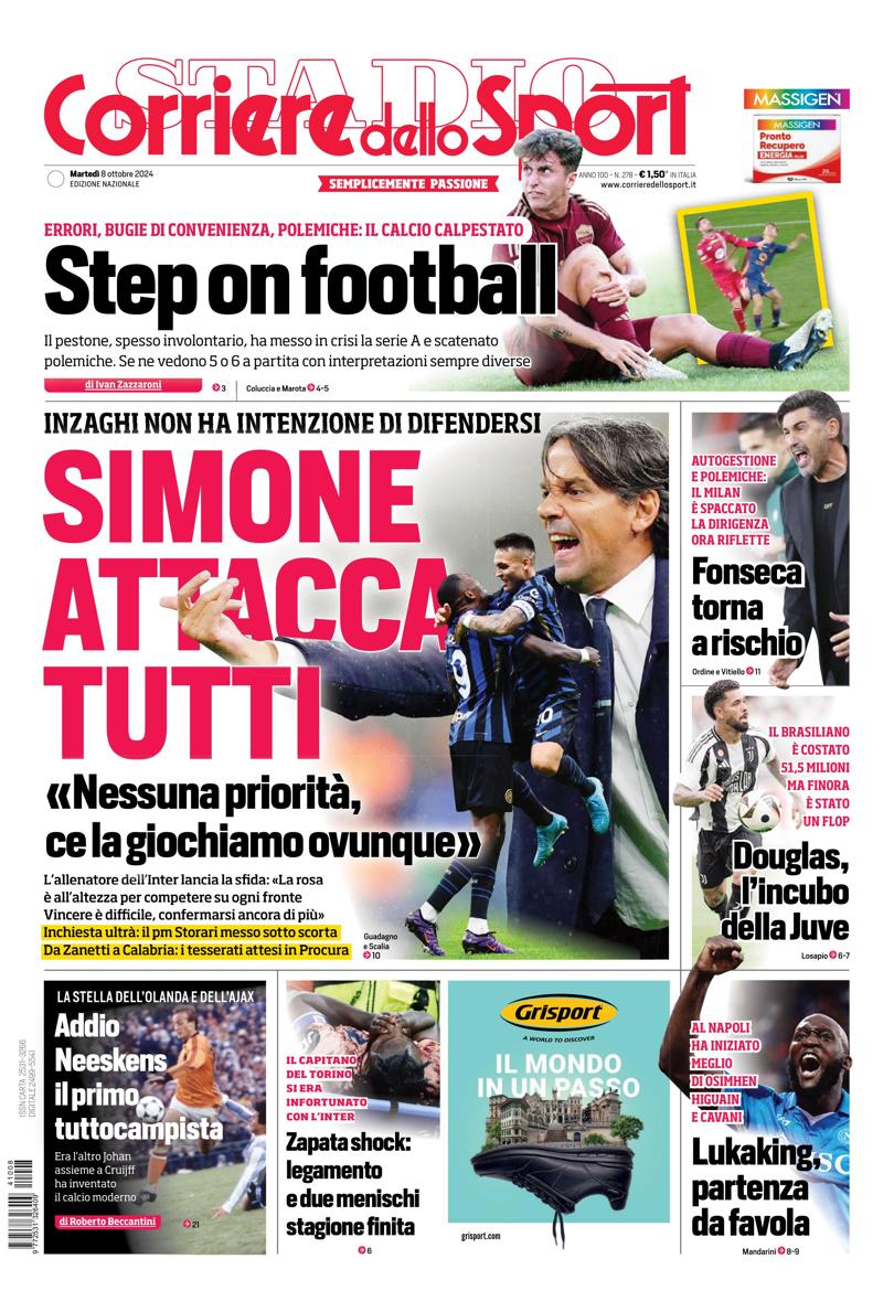 Prima-pagina-corriere-dello-sport-edizione-di-oggi-08-10-2024