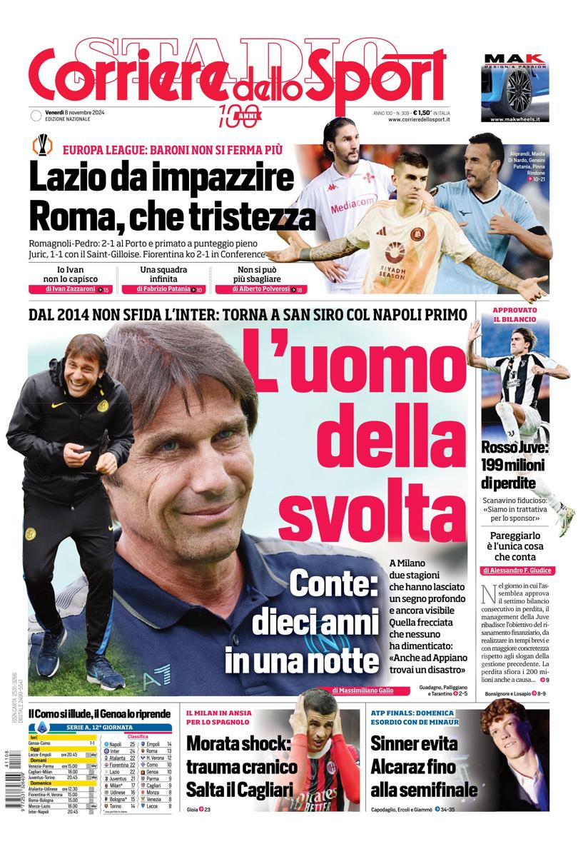 Prima-pagina-corriere-dello-sport-edizione-di-oggi-08-11-2024