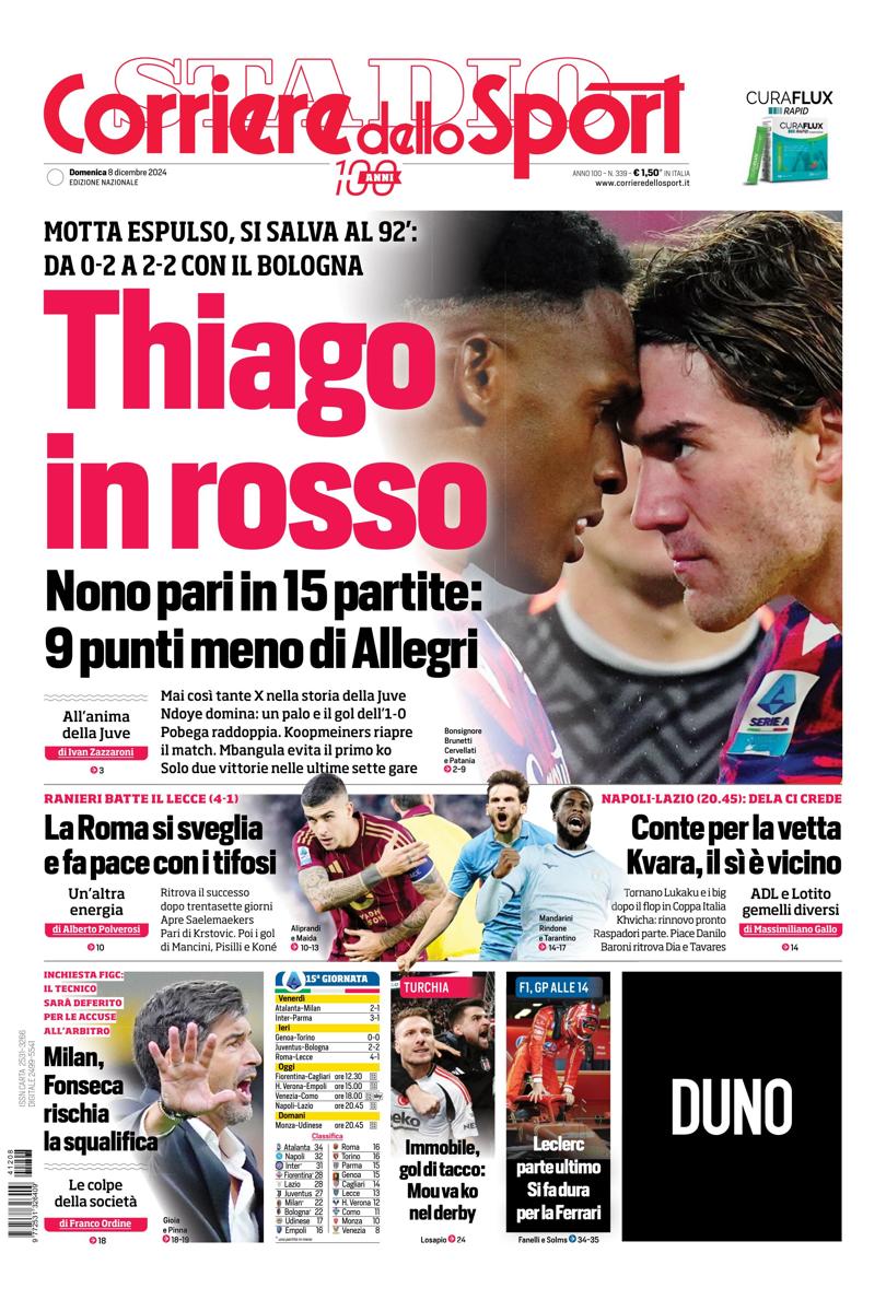 Prima-pagina-corriere-dello-sport-edizione-di-oggi-08-12-2024