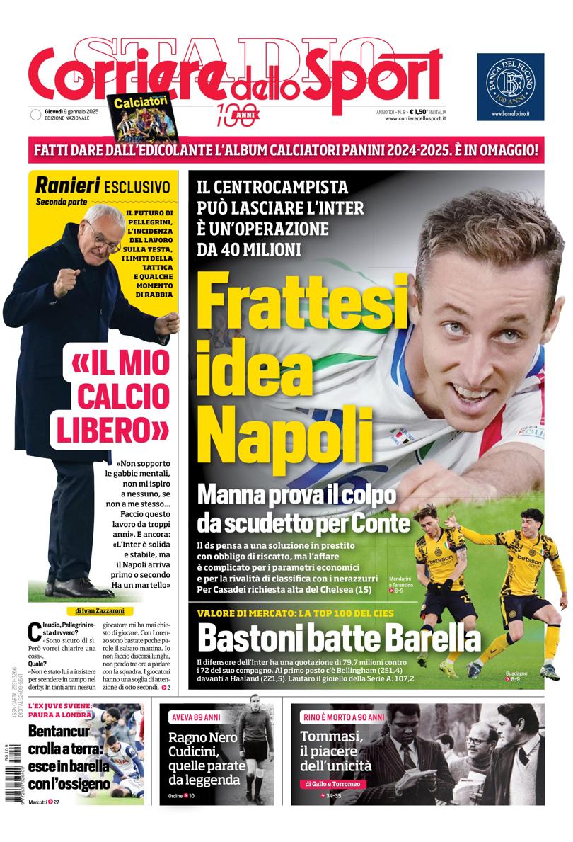 Prima-pagina-corriere-dello-sport-edizione-di-oggi-09-01-2025