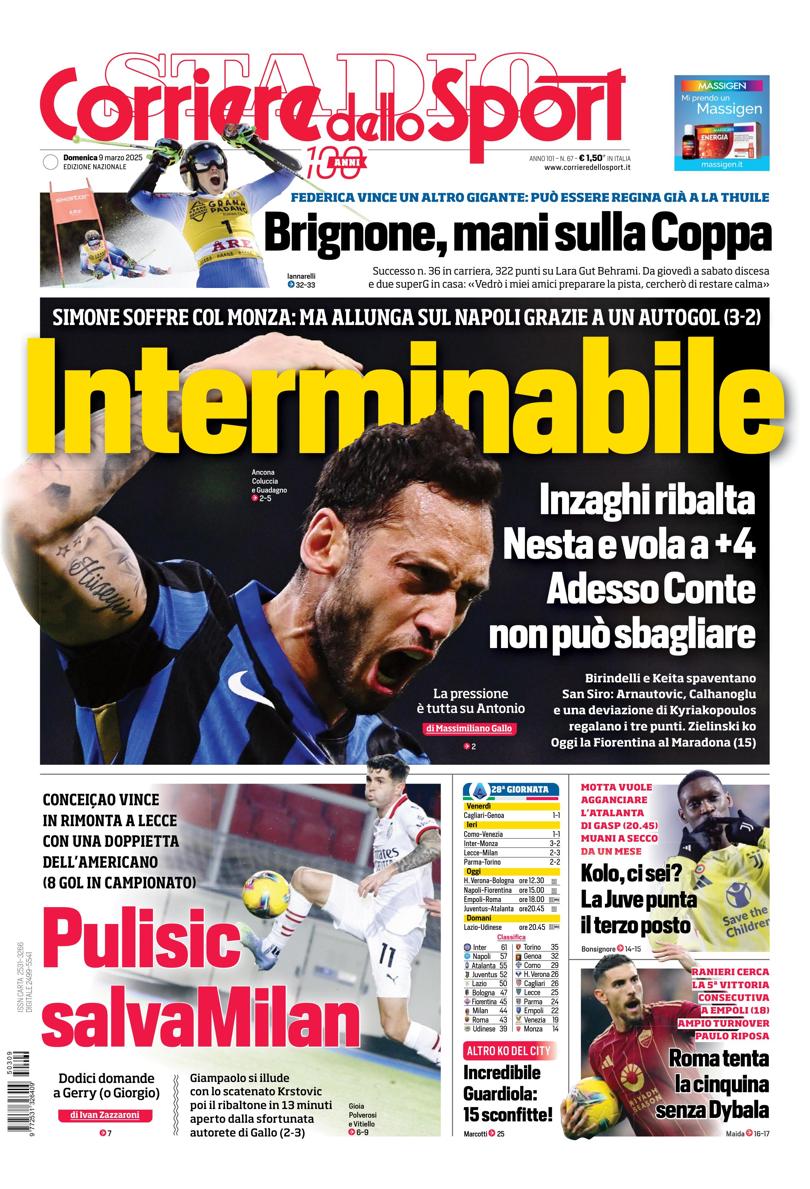 Prima-pagina-corriere-dello-sport-edizione-di-oggi-09-03-2025