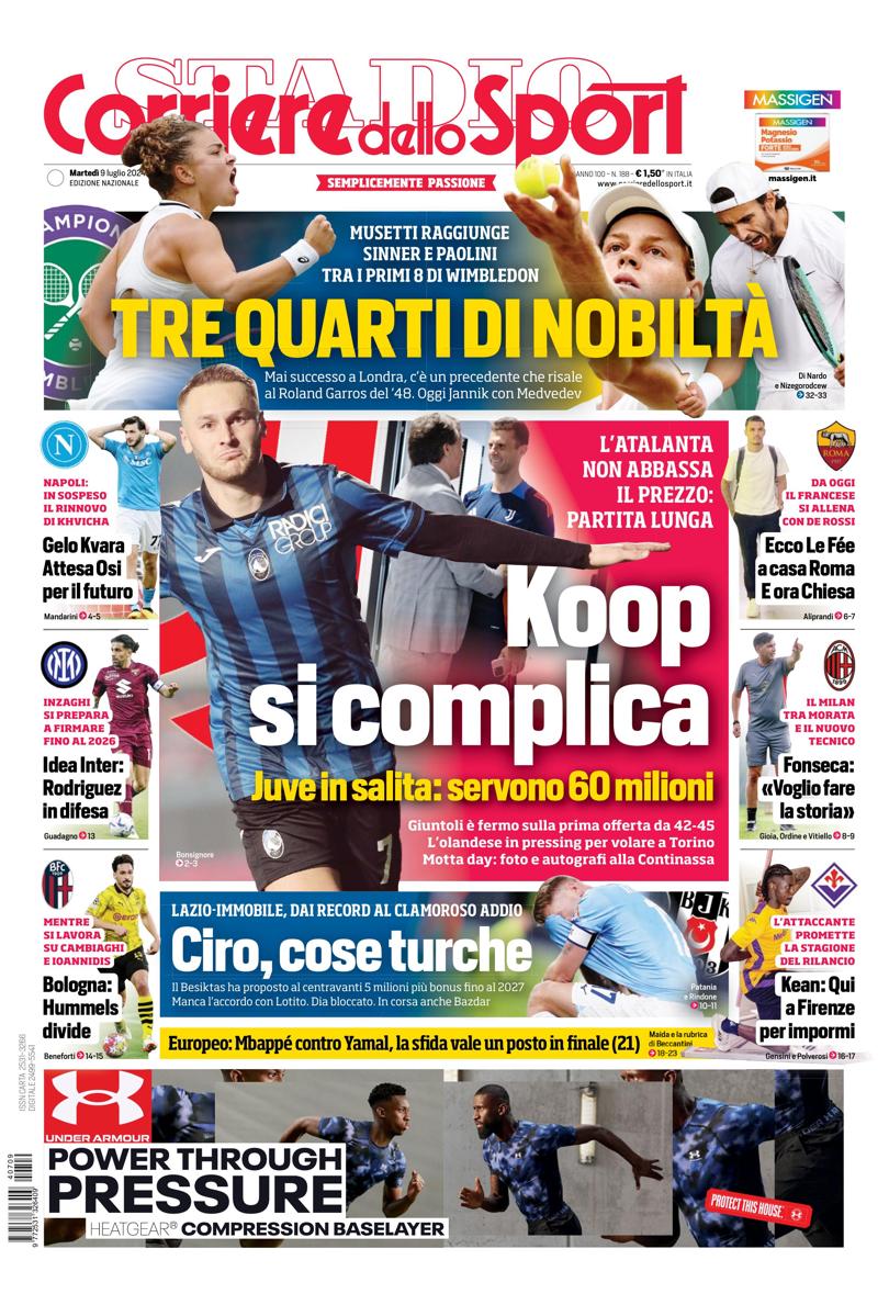 Prima-pagina-corriere-dello-sport-edizione-di-oggi-09-07-2024