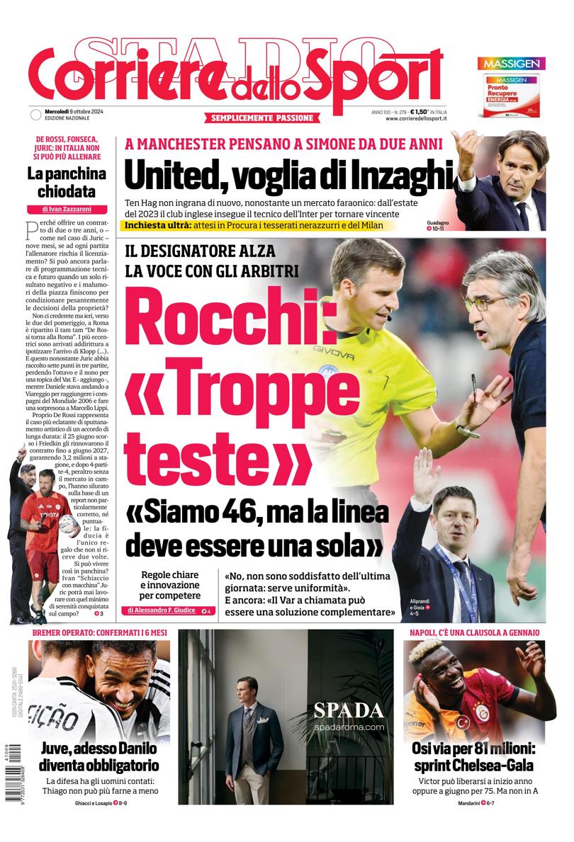 Prima-pagina-corriere-dello-sport-edizione-di-oggi-09-10-2024