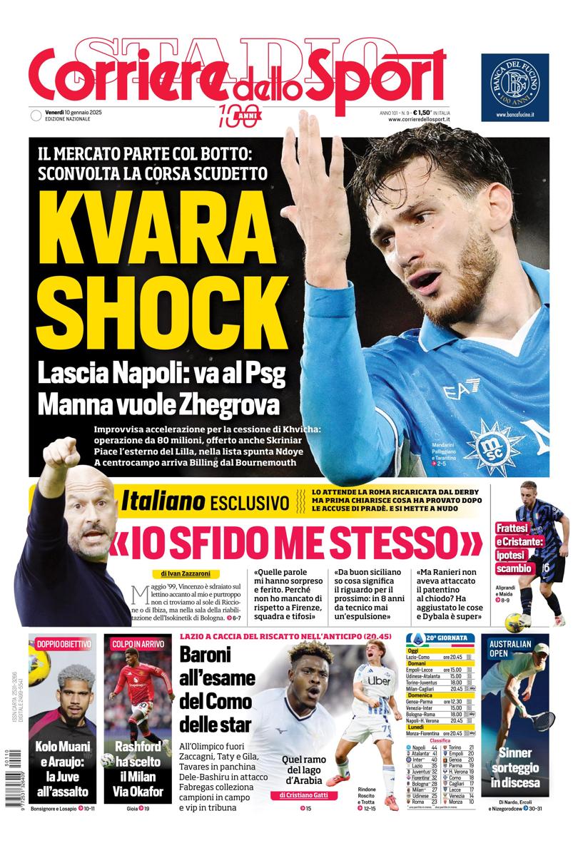 Prima-pagina-corriere-dello-sport-edizione-di-oggi-10-01-2025