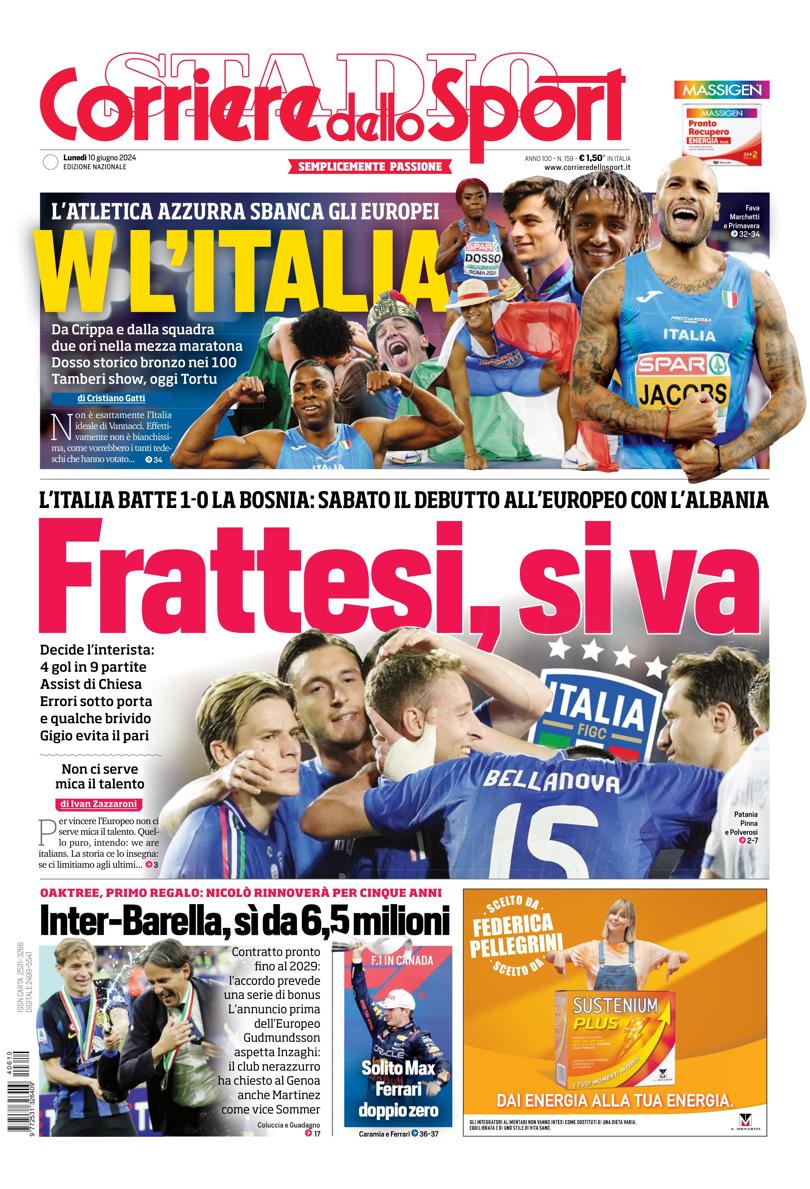 Prima-pagina-corriere-dello-sport-edizione-di-oggi-10-06-2024