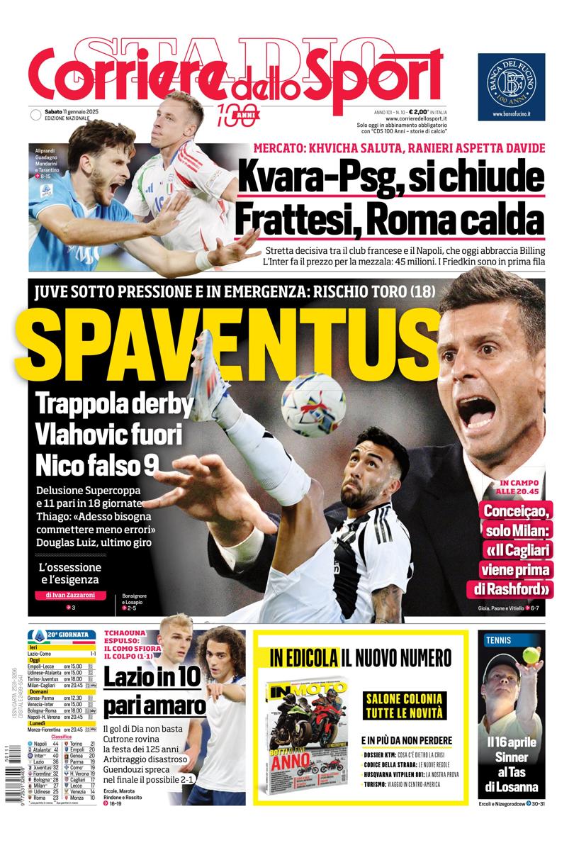 Prima-pagina-corriere-dello-sport-edizione-di-oggi-11-01-2025