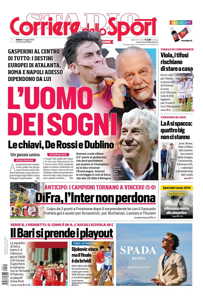 Prima-pagina-corriere-dello-sport-edizione-di-oggi-11-05-2024