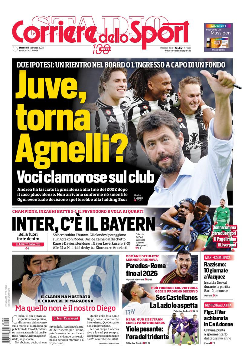 Prima-pagina-corriere-dello-sport-edizione-di-oggi-12-03-2025