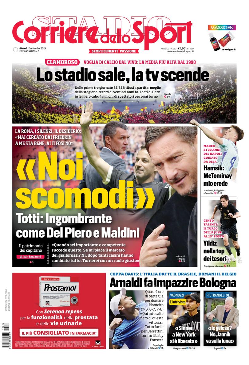 Prima-pagina-corriere-dello-sport-edizione-di-oggi-12-09-2024