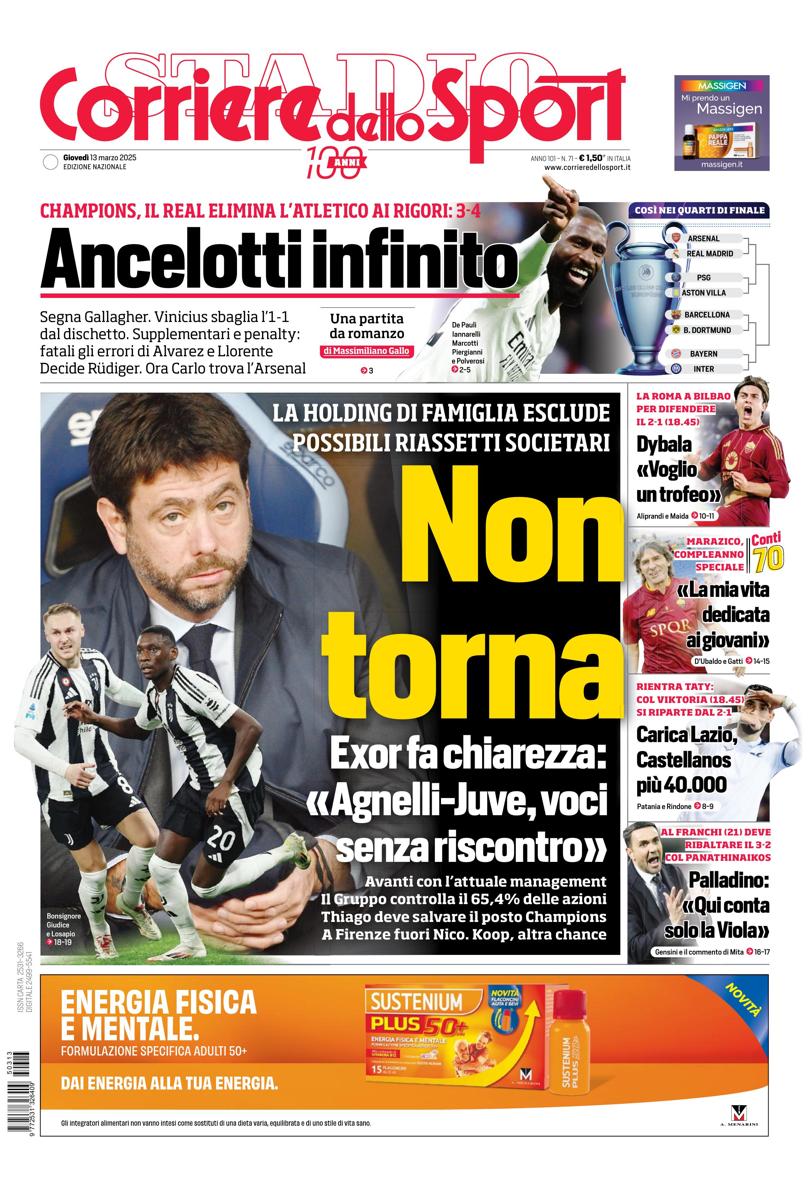 Prima-pagina-corriere-dello-sport-edizione-di-oggi-13-03-2025