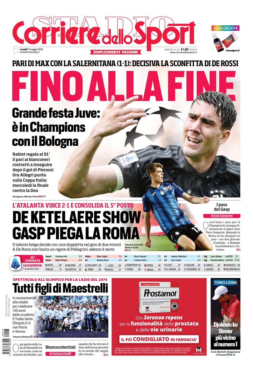 Prima-pagina-corriere-dello-sport-edizione-di-oggi-13-05-2024