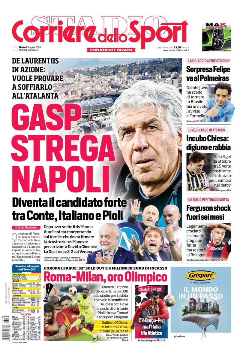 Prima-pagina-corriere-dello-sport-edizione-di-oggi-16-04-2024