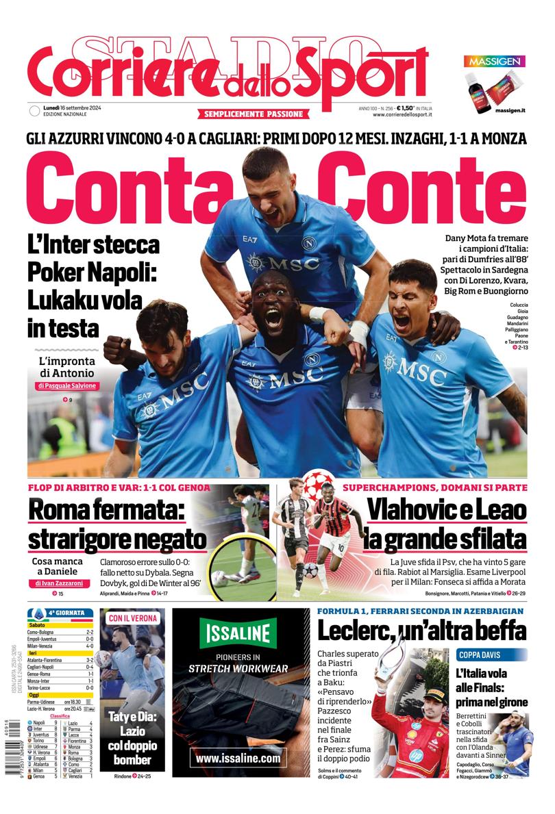 Prima-pagina-corriere-dello-sport-edizione-di-oggi-16-09-2024