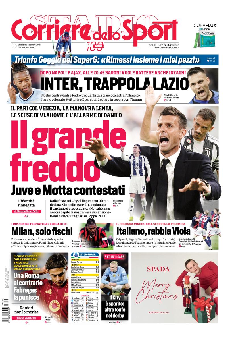 Prima-pagina-corriere-dello-sport-edizione-di-oggi-16-12-2024