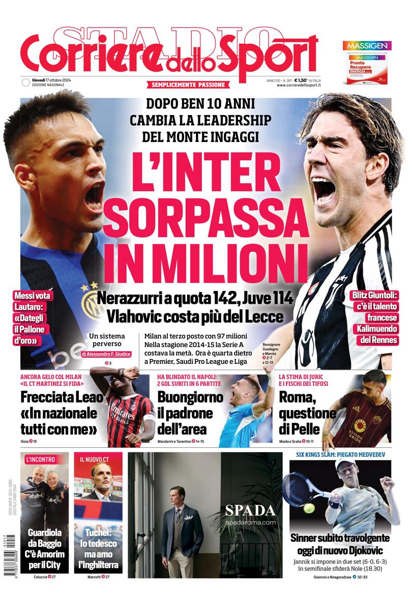 Prima-pagina-corriere-dello-sport-edizione-di-oggi-17-10-2024