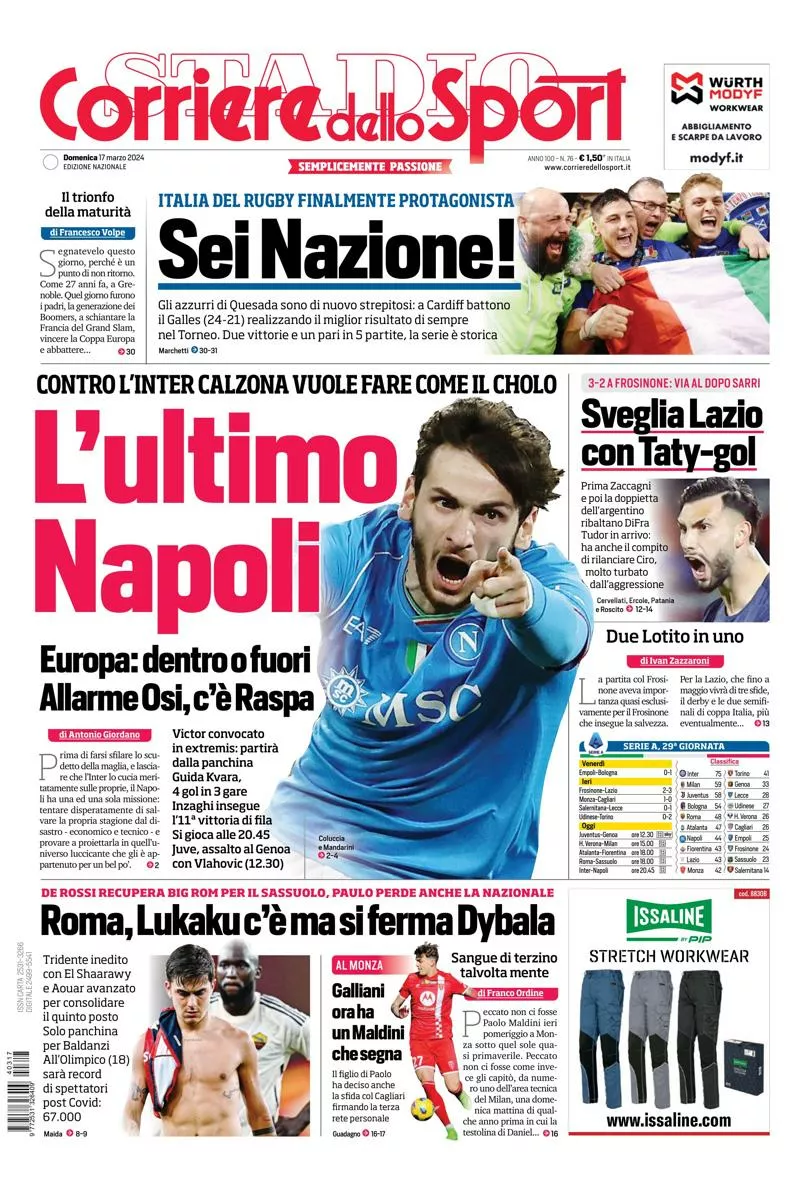 Prima-pagina-corriere-dello-sport-edizione-di-oggi-18-03-2024