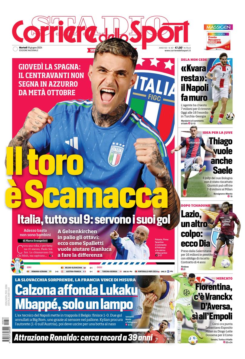 Prima-pagina-corriere-dello-sport-edizione-di-oggi-18-06-2024