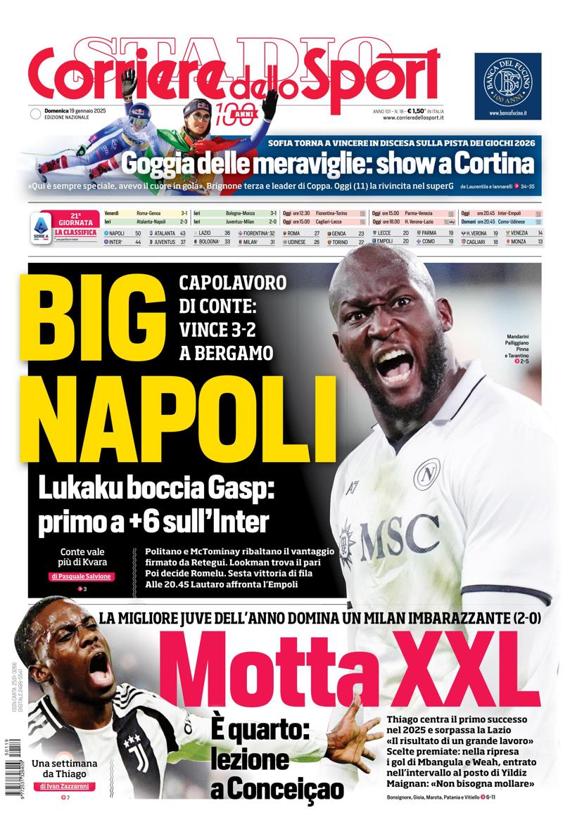 Prima-pagina-corriere-dello-sport-edizione-di-oggi-19-01-2025