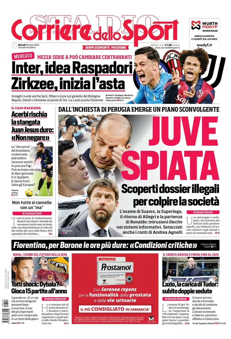 Prima-pagina-corriere-dello-sport-edizione-di-oggi-19-03-2024