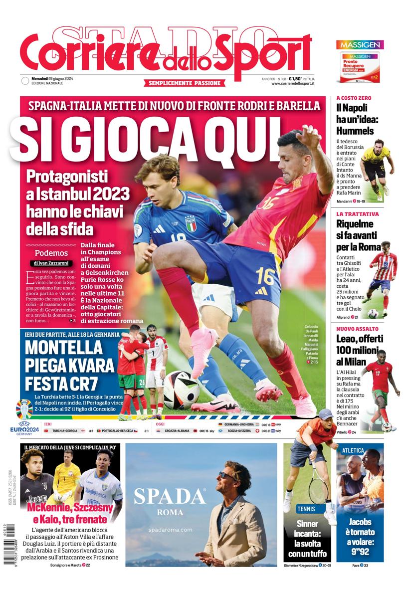 Prima-pagina-corriere-dello-sport-edizione-di-oggi-19-06-2024