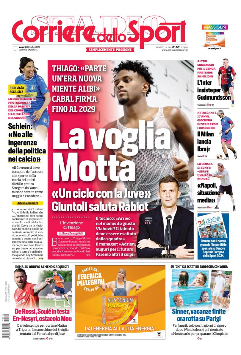 Prima-pagina-corriere-dello-sport-edizione-di-oggi-19-07-2024